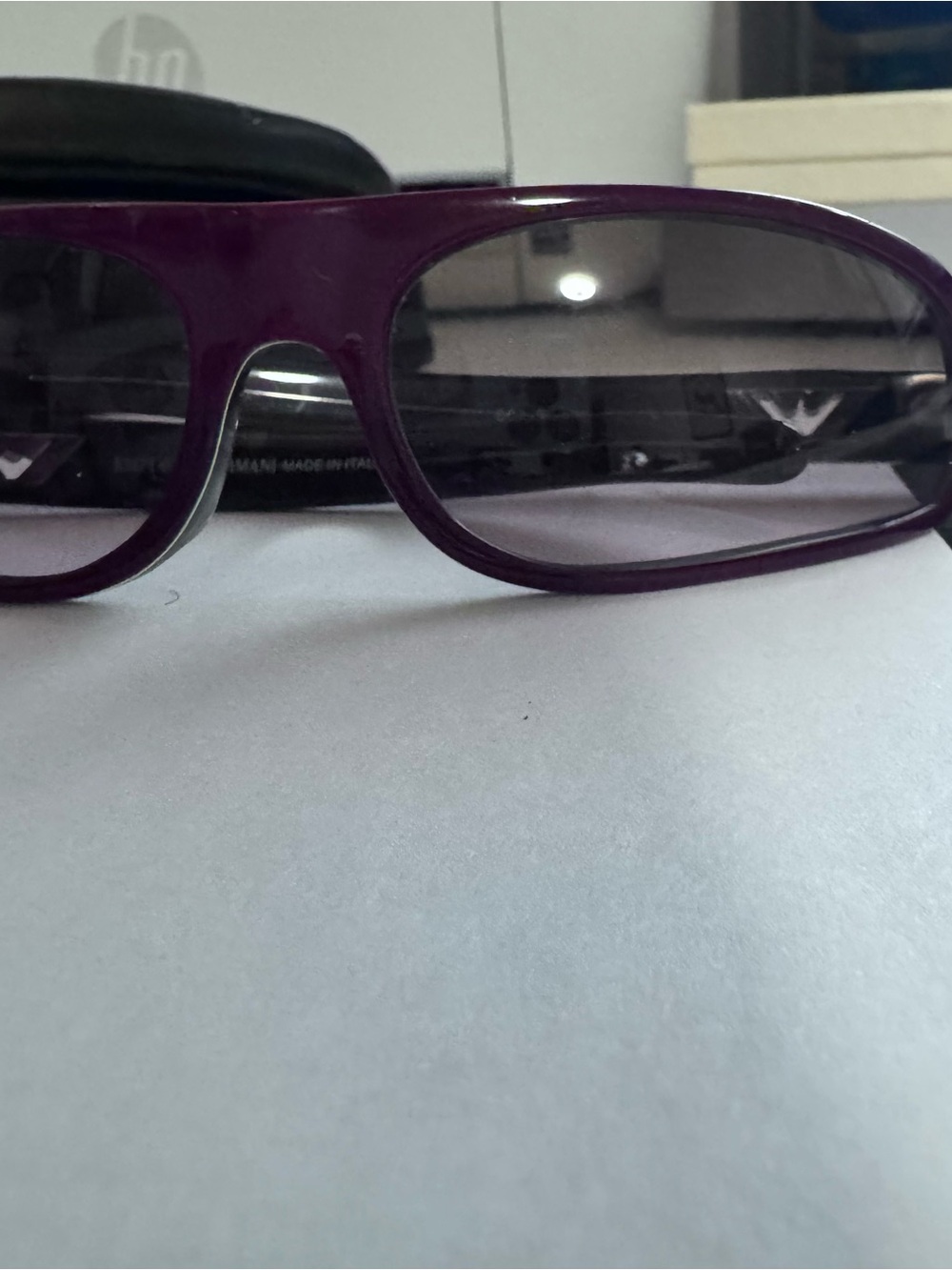 Emporio Armani Unisex Purple Rectangular Sunglasses